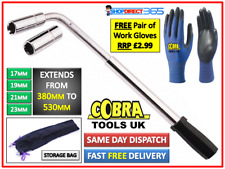 Extendable Wheel Wrench Telescopic Brace Socket Car Van Tyre Nut 17 19 21 & 23mm
