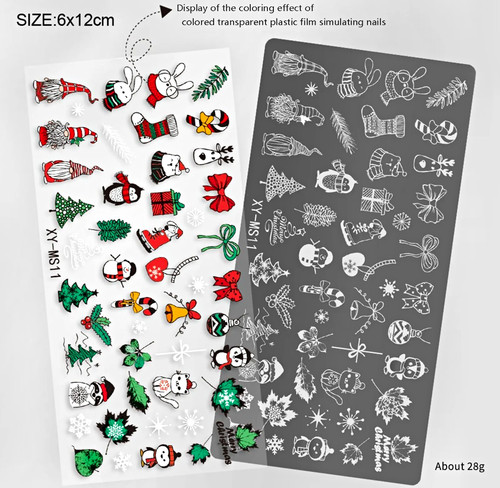 Christmas nail stamping - christmas,