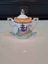 Vintage Hand Painted Klimax Lidded Sugar Bowl Made In Japan