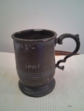 Old 1/2 Pint Pewter Tankard