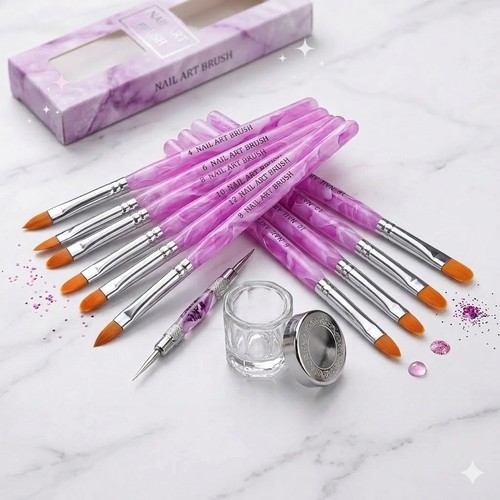 7pcs nail brush set acrylic - set, uv