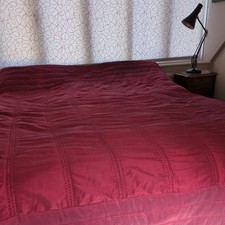 Marks And Spencer Satin Bedspread Quilt Throw Large Raspberry Red