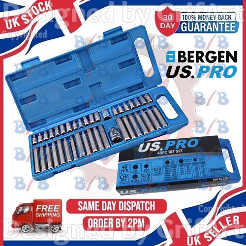 40pc assorted hex spline torx - 40pc,