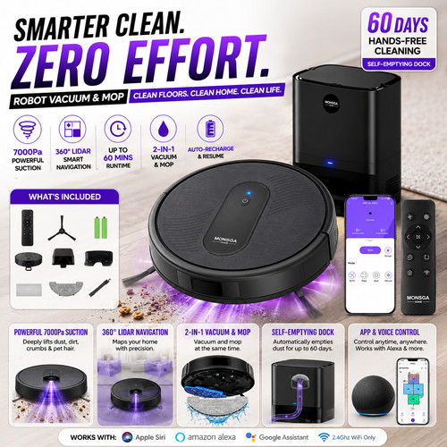 Robot vacuum mop 4000pa 140min - vacuum,