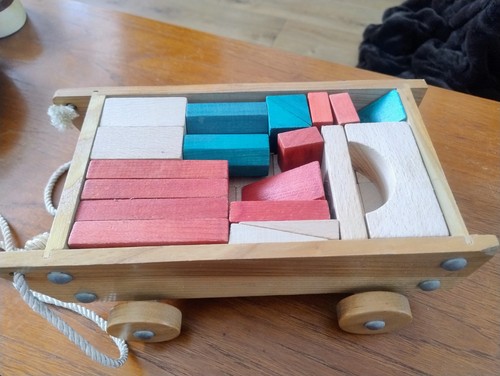 Vintage wooden pull along - wooden, pull-along
