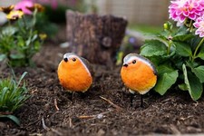 2pc Robin Bird Ornaments Red