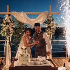 3mx3m Wooden Wedding Arch Backdrop Stand Heavy Duty Flower Balloon Curtain Rack