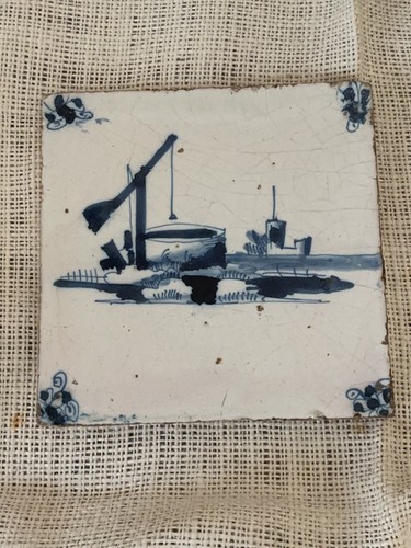 Antique dutch delft - dutch, tile