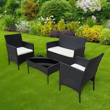 4 Seater Garden Rattan Furniture Table Chairs Sofa Wicker Outdoor Patio Set