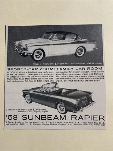Sunbeam rapier car - sunbeam, rootes