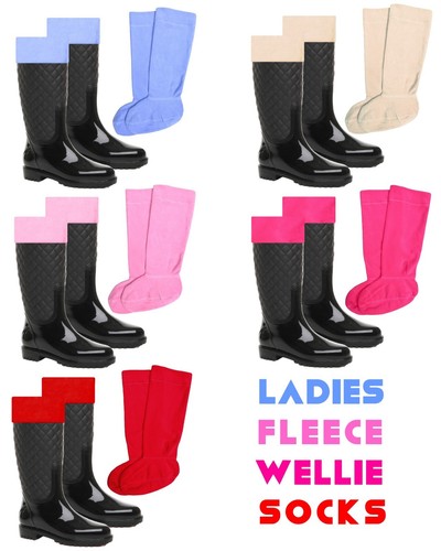 Ladies womens fleece wellie - womens,