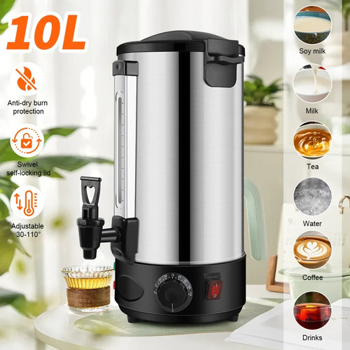 10l stainless steel tea urn - steel,