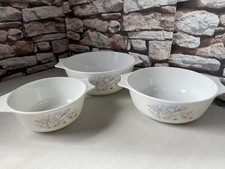 SET OF 3 VINTAGE PYREX BLUE