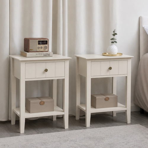 Pair ivory one drawer - of,