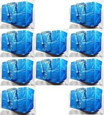 IKEA 10 X LARGE BLUE BAGS Shopping Bag Laundry Storage Travel Tote FRAKTA