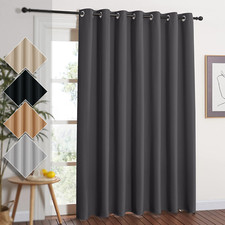 Heavy Thermal Blackout Curtains Eyelet Ring Top Ready Made Door Curtain Panel UK