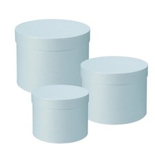 Hat Boxes Set Of 3 Round