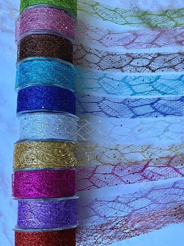 French wired grid mesh glitter - wired,