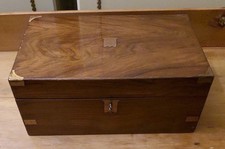 Antique 19th Century Brass Bound Writing Slope 14 X 9 X 5.85 Inches