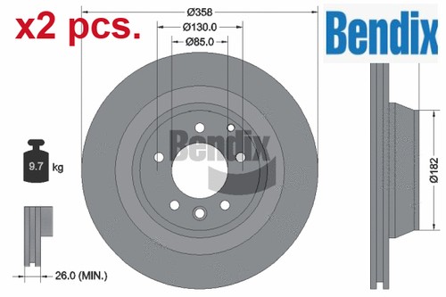 Pcs rear brake disc set - rear,
