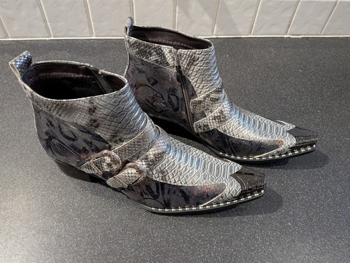 Snakeskin mens ankle boots - mens,