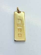 9ct Yellow Solid Gold Ingot Pendant