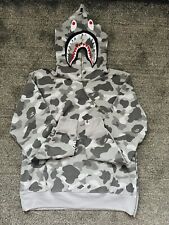 BAPE HONEYCOMB CAMO SHARK FULL ZIP HOODIE Gray A Bathing Ape size XL Authentic