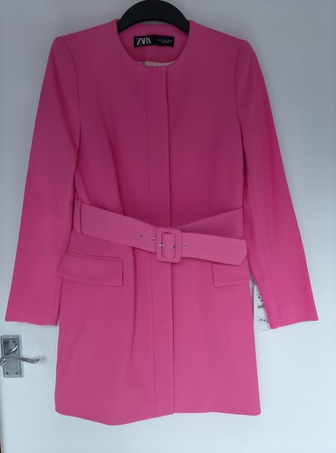 Zara pink belted blazer - pink,