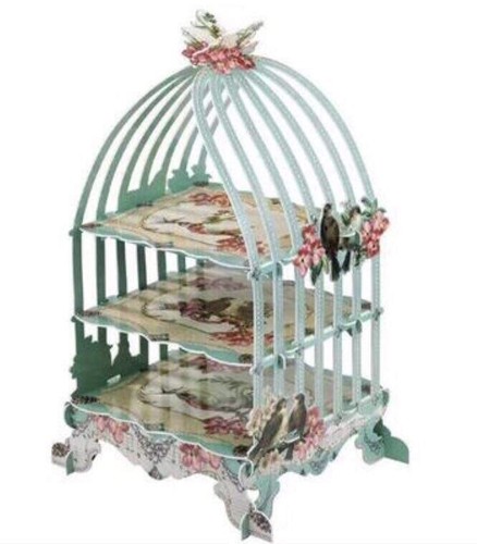 Floral cupcake stand - stand, birdcage