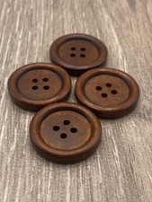 25mm Large Round Brown Wooden