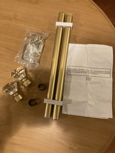 Gold curtain pole 107cm - gold,