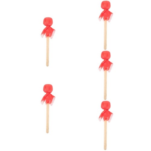 Red felt bass drum mallets - red,