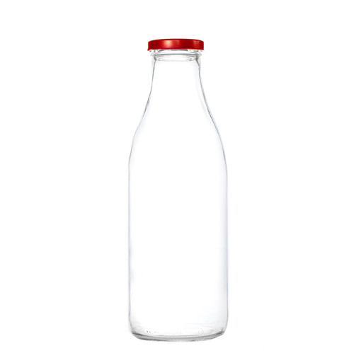 Glass milk bottle and lid - 1l,