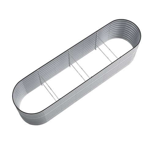Galvanised steel raised garden - galvanised,