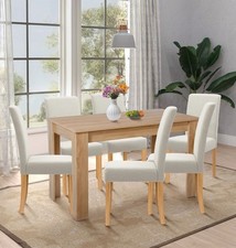 Dining Table Set, Oak Fixed