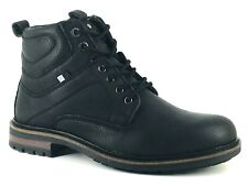 Frank Wright Mens UK 7 Black Lace Up Embossed Faux Leather Military Ankle Boots 