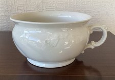 Vintage W. Adams & Sons White Chamber Pot Flower Pot Planter Jardiniere