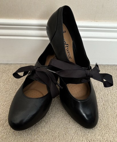 Clarks softwear black leather - black,