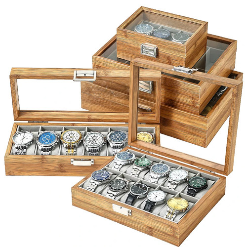 Watch box solid bamboo - watch,