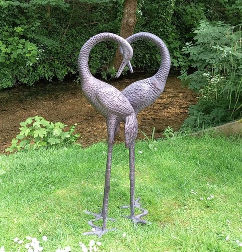 Love cranes garden ornaments - love,