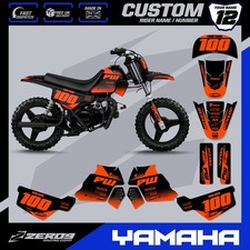 YAMAHA PW 50 GRAPHICS KIT PEEWEE 50 GRAPHICS MINI BIKE GRAPHICS BLOCK BLK/ORA