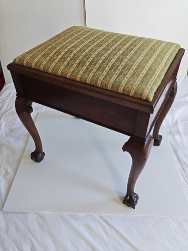 Antique mahogany piano stool - mahogany,