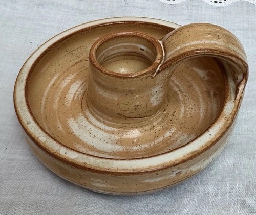 Studio pottery chamberstick - pottery,