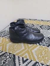 Womens Black Hotter Murmur Dual Zip Slouch Leather Ankle Boots size 5.5 EU 38.5