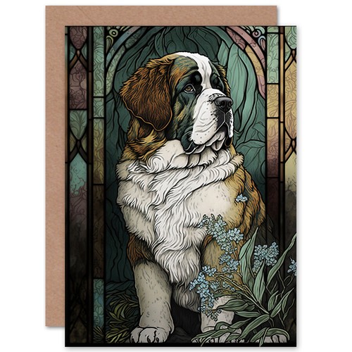 Bernard dog flowers modern - bernard,