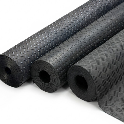 Wide rubber flooring mat - 1.7m,