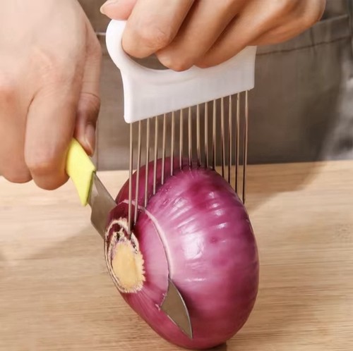 Stainless onion slicer - stainless, holder