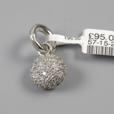 Silver Drop Pendant Black CZ