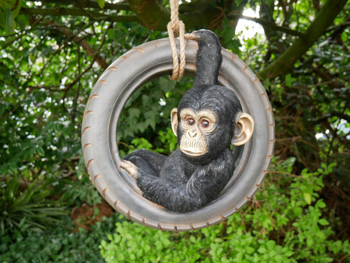Hanging monkey tyre garden - hanging, on