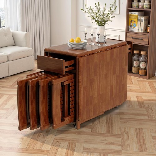 Folding drop leaf dining table - dining,